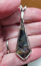 Load image into Gallery viewer, Custom Wire Wrapped Petrified Wood Necklace/Pendant Sterling Silver