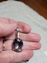 Load image into Gallery viewer, Custom Wire Wrapped Faceted Mystic Topaz Necklace/Pendant Sterling Silver