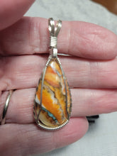 Load image into Gallery viewer, Custom Wire Wrapped Spiny Oyster Turquoise &amp; Bronze Necklace/Pendant Sterling Silver