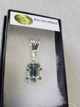 Load image into Gallery viewer, Custom Wire Wrapped Faceted Aquamarine 5.9 ct Necklace/Pendant Sterling Silver