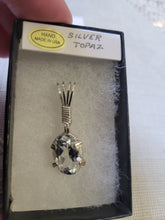 Load image into Gallery viewer, Custom Wire Wrapped Silver Topaz Necklace/Pendant Sterling Silver