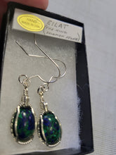 Load image into Gallery viewer, Custom Wire Wrapped Eilat Stone Earrings Sterling Silver