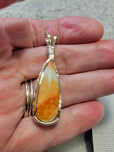 Load image into Gallery viewer, Custom Wire Wrapped Spiny Oyster Necklace Pendant Sterling Silver
