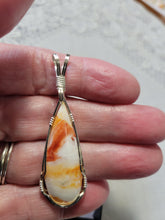 Load image into Gallery viewer, Custom Wire Wrapped Spiny Oyster Necklace/ Pendant Sterling Silver