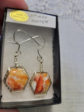 Load image into Gallery viewer, Custom Wire Wrapped Spiny Oyster Earrings Sterling Silver